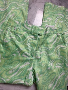 House of Sunny Light Green Marble-Print Chinos